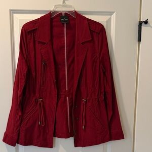 Vibrant Red Utility Jacket for Women